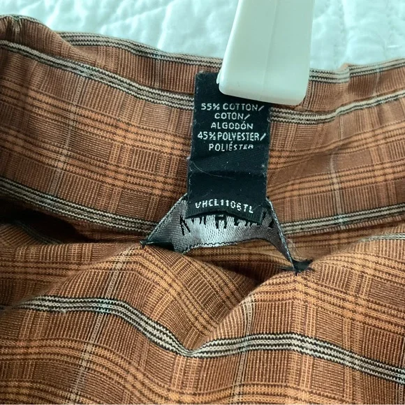 MEN RUST/ORANGE PIN STRIPS DRESS SHIRT - Picture 6 of 7